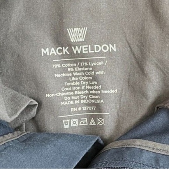 MACK WELDON Maverick Tech Chino Pants Mens 34‎ x 34 Navy Blue Stretch Golf - Picture 4 of 9